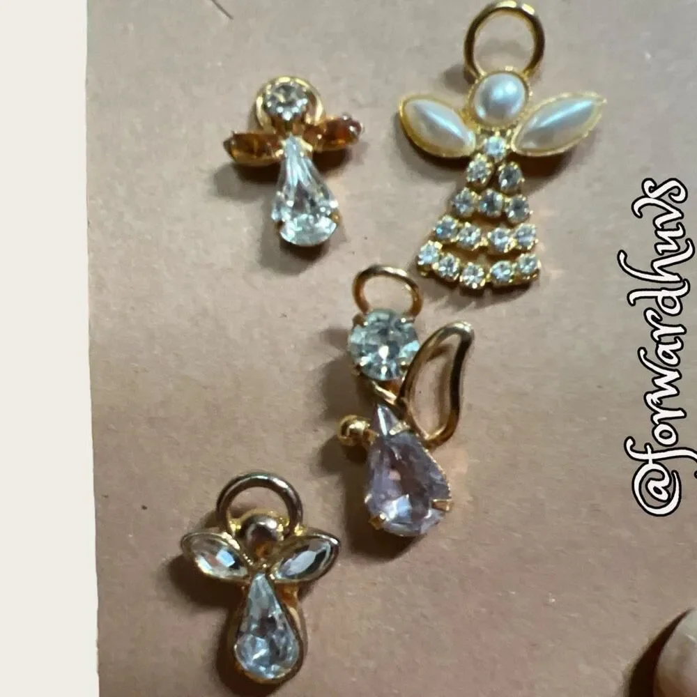 Bundle Sale 3 for $15 | Angel Pin Set – Four with Butterfly Backings - One With